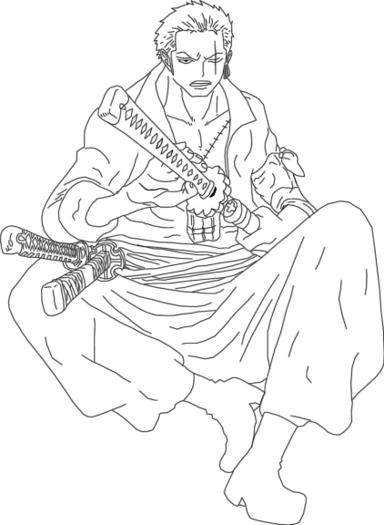 Dibujo para colorear de Zoro de One Piece