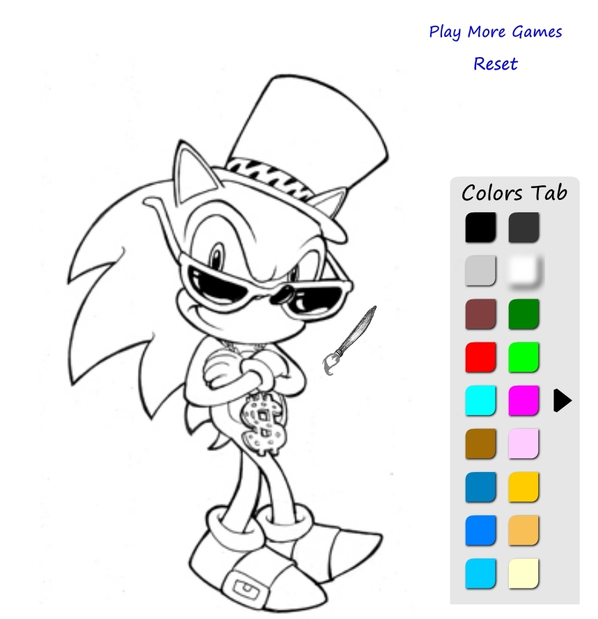 Jeu de coloriage sonic gratuit en ligne