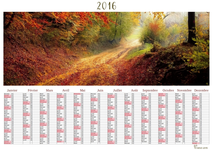 Calendrier 2016