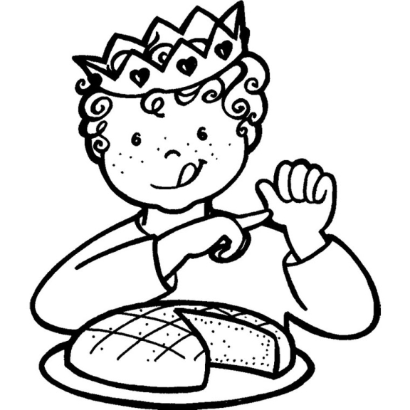 King cake boy coloring page