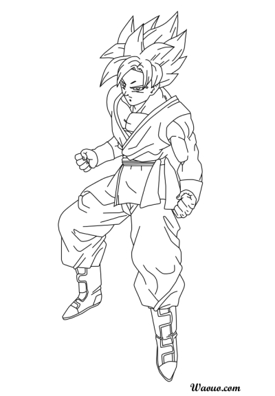 Página para colorir Super Saiyan Divino Goku