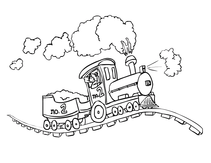 Steam locomotive coloring page