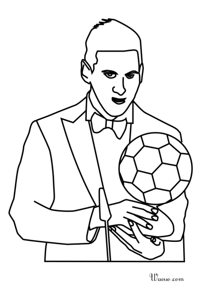 Coloriage Messi ballon d'or