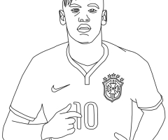 Coloriage Neymar Bresil