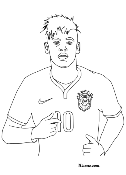 Coloring page Neymar Brazil