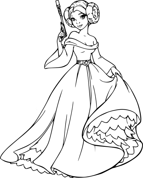 Princess Leia coloring page