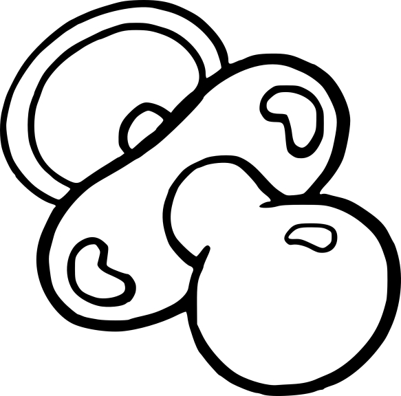 Baby pacifier coloring page