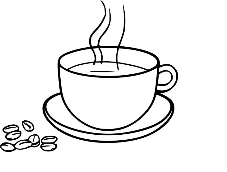 Coffee cup coloring page