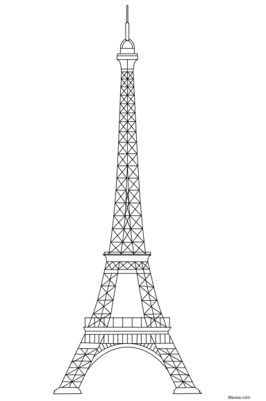 Dibujo de Torre Eiffel para colorear