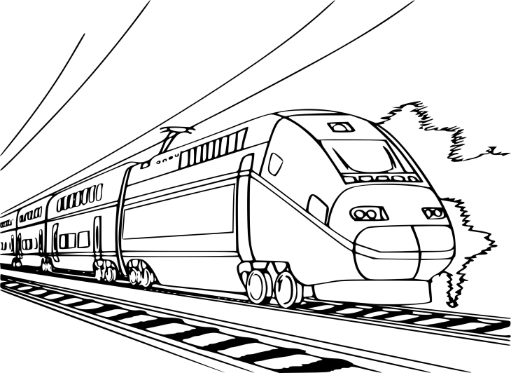 Coloriage train TGV