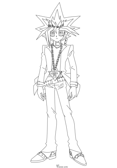 Yugi Muto coloring page from Yu-Gi-Oh! to print and color