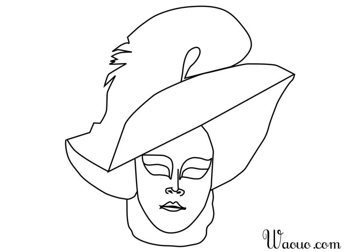 Venice Carnival mask coloring page