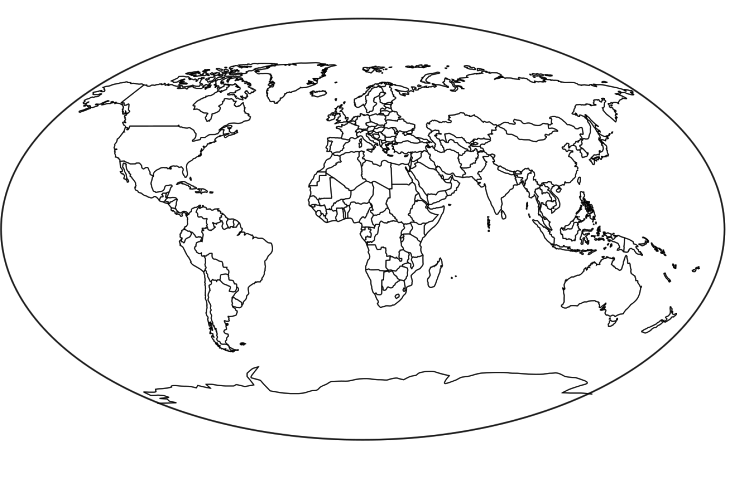 Página para colorear de mapa mundial