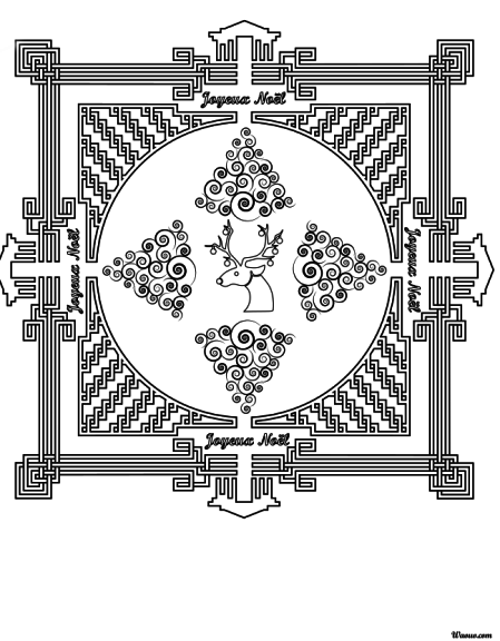 Christmas mandala coloring page