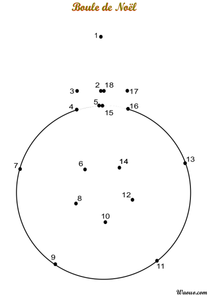 Coloring dot to connect christmas ball