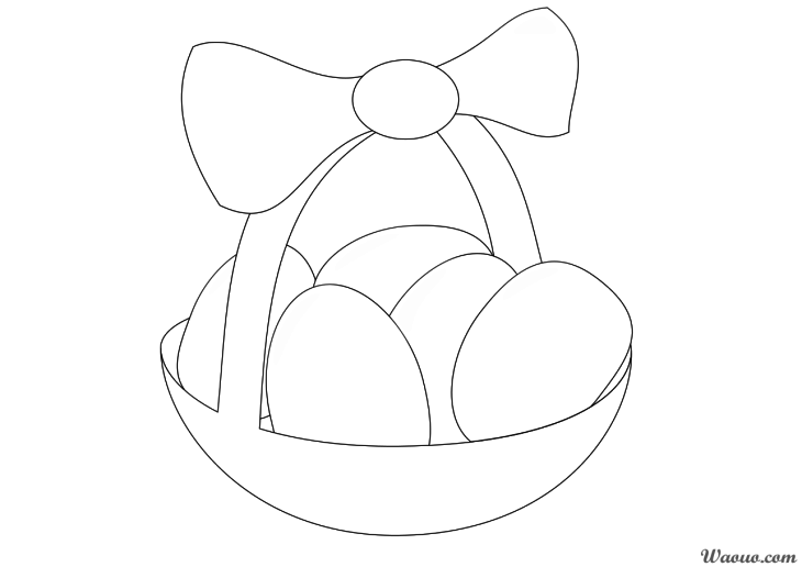 Coloring page basket eggs