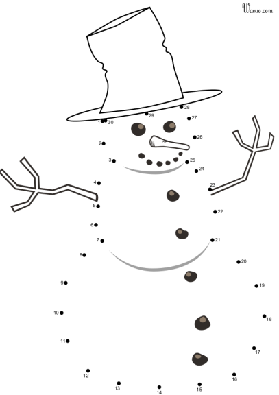 Coloring dot to dot snowman