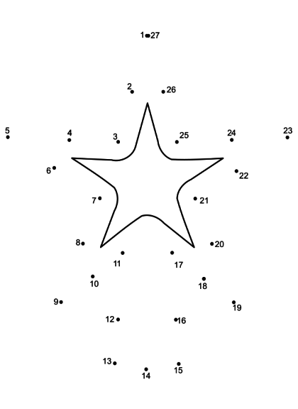 Coloring dot to connect Christmas star