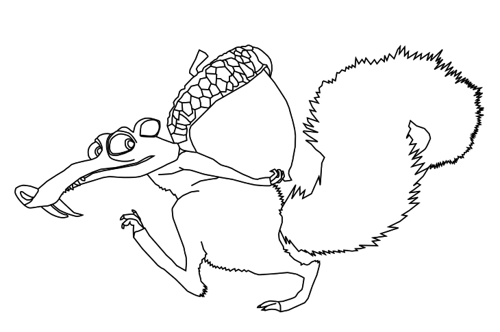 Ice Age Scrat Coloring Page