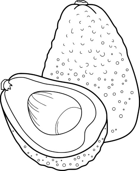 Avocado fruit coloring page