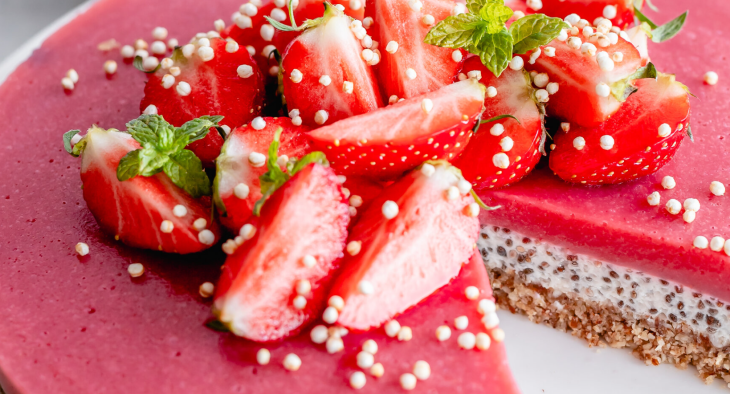 gâteau sans cuisson aux fraises