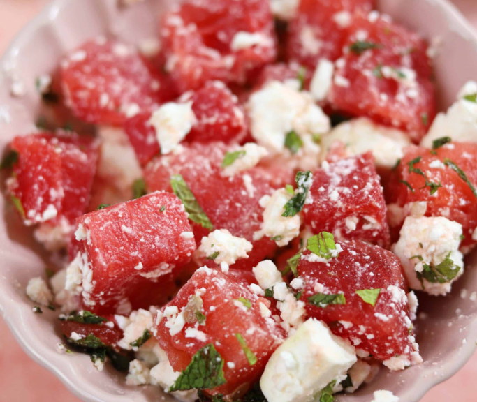 Salada de Melão, Feta e Hortelã