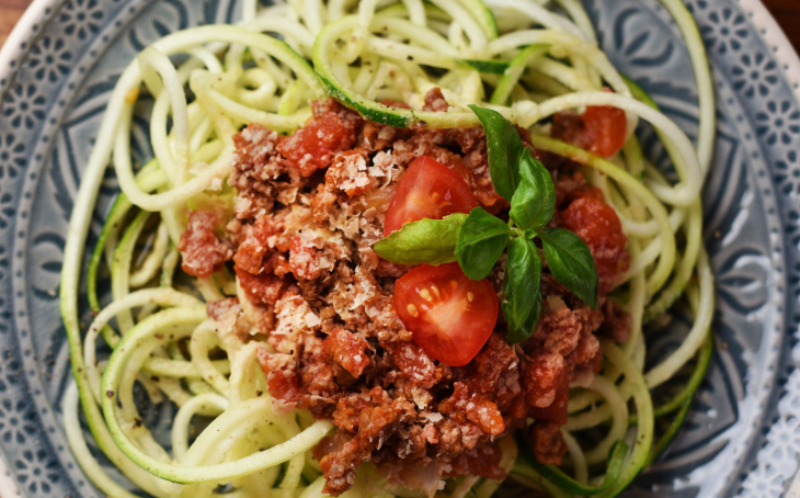 Spaghettis courgettes et tomate