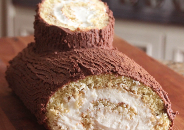 Tiramisu log without cooking